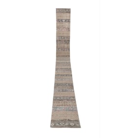 Vintage Turkish Patchwork Oushak Stair Rug 2'6'' X 35'6''