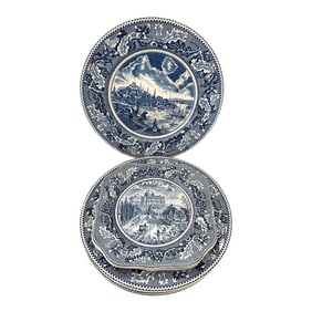 Johnson Brothers Historic America Blue Dinner Plates-A Set