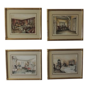 Floral Guest Rooms Interiors by the Late David Easton.