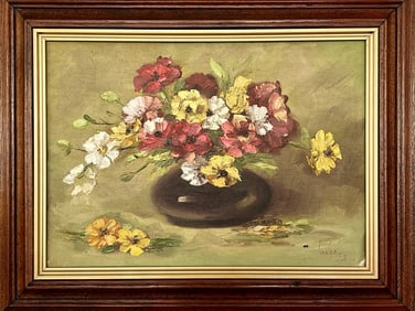 Vintage Original Oil Painting - Mixed Bouquet - Signed and Dated 1973