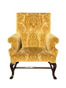 Rose Tarlow Melrose House Gold Rolled Arm Wide Bergere Chair