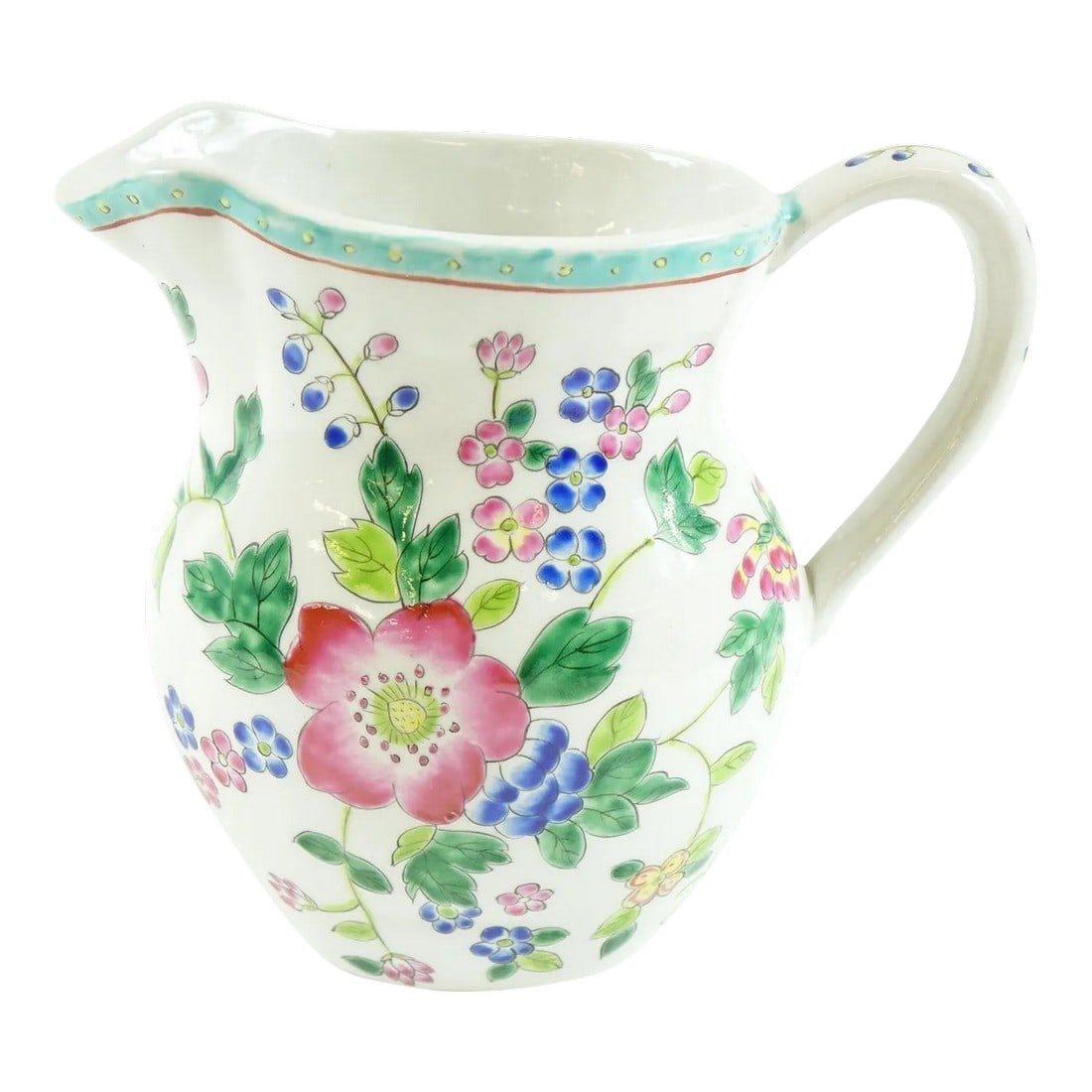 Mid 20th Century Hand Painted Flower Design Porcelain Jar (1 of 3)