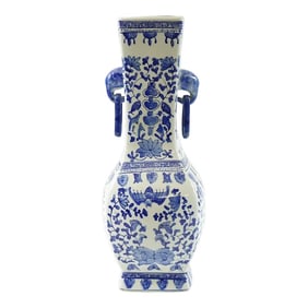 Mid 20th Century Blue and White Chinese Vase