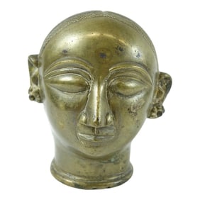 Antique 19th Century Bronze African Sculpture Bust of a Woman