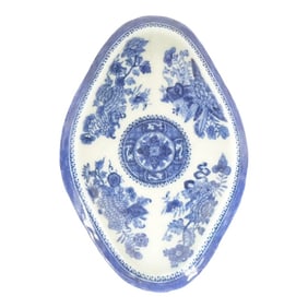 Vintage 19th Century Chinese Blue and White Porcelain Plate