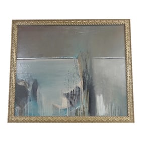 Late 20th Century Modern Art Oil on Canvas, Framed
