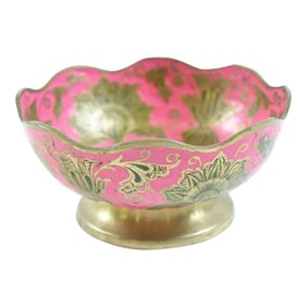Early 20th Century Brass Enameled Decorative Bowl