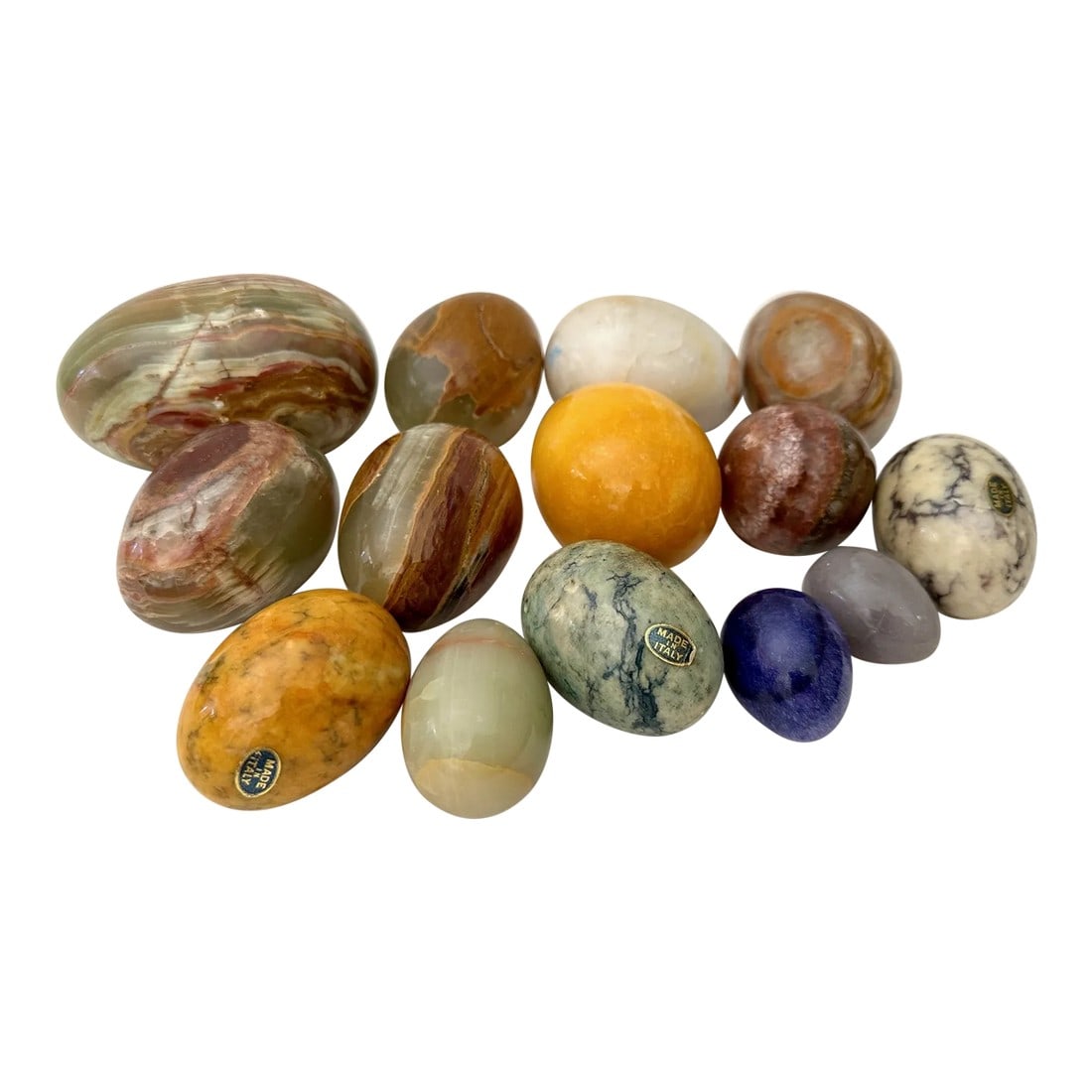 Vintage Polished Natural Stone Eggs-Set of 14 (1 of 7)