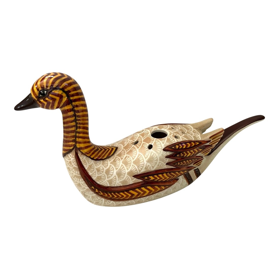 Rare Hermes "La Mare Aux Canards" Duck Centerpiece: Rare Hermes Duck centerpiece in neutral colors, matching the duck scarf shown in last pic. (scarf not for sale) Perfect for a guest room or office. Its shape is from the HermÃ¨s design "La M