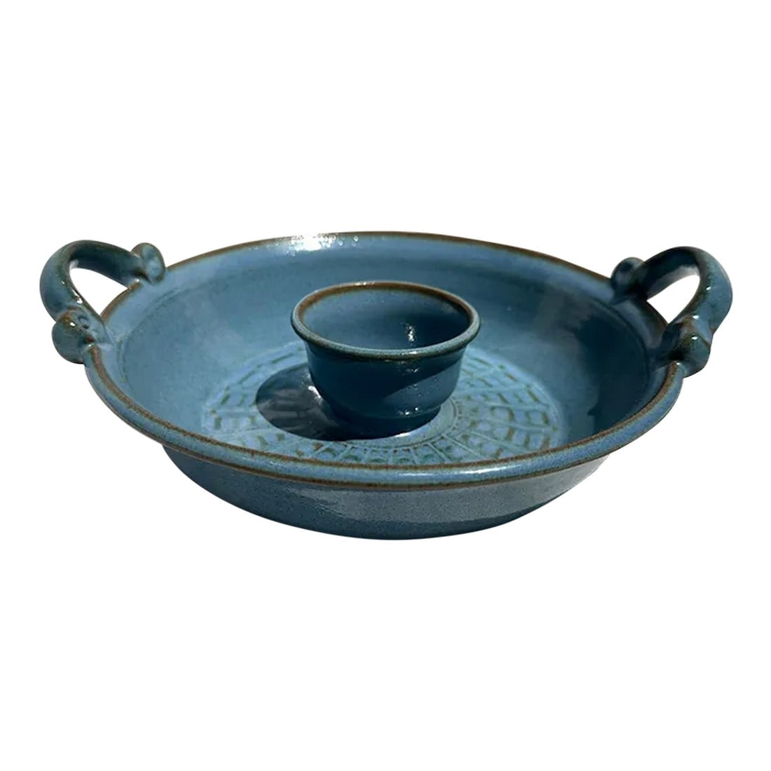 Vintage Stoneware Chip & Dip Bowl (1 of 5)