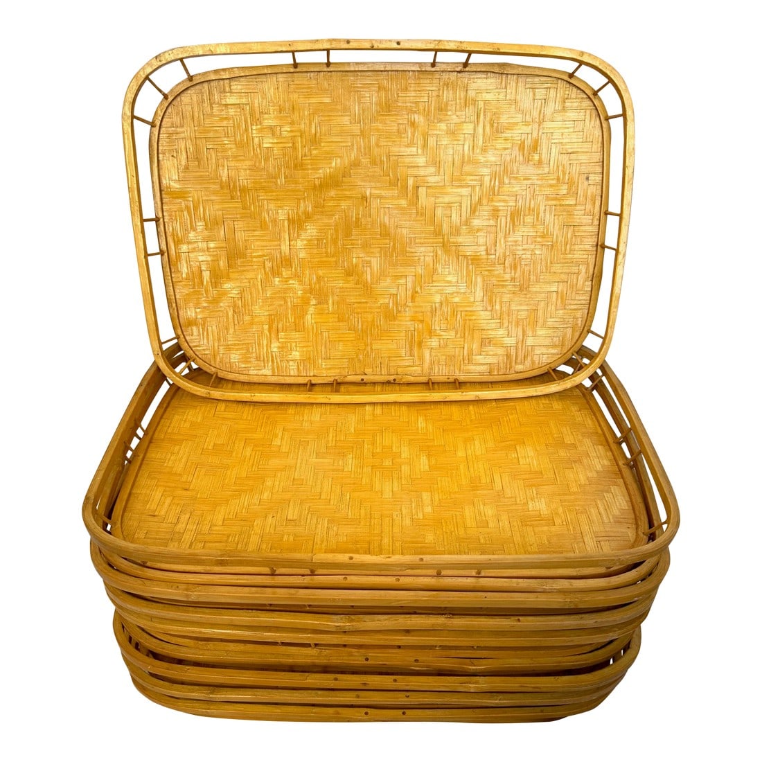 Vintage Split Bamboo Serving Trays-A Set of 12 (1 of 7)