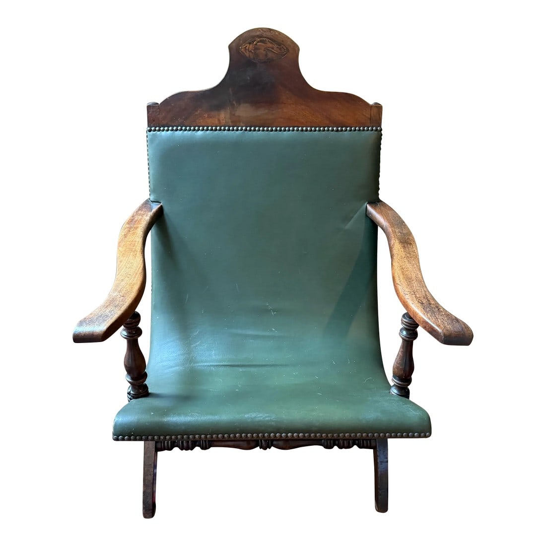 1800 Campeche Chair With Inlaid Conch Shell Headrest (1 of 12)