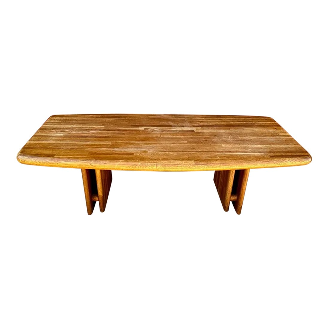 Mid-Century Lou Hodge Style Solid Oak Rounded Edge Coffee Table (1 of 9)