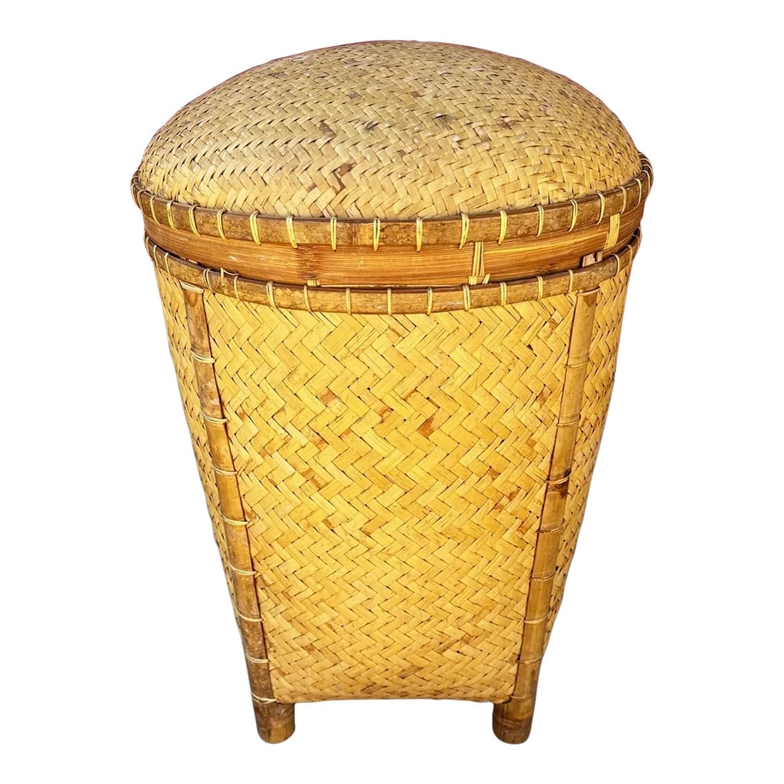 Vintage 70's Large Woven Rattan Basket (1 of 6)