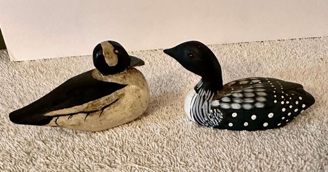 Mini Wooden Loon & Bufflehead Decoys (1 of 8)