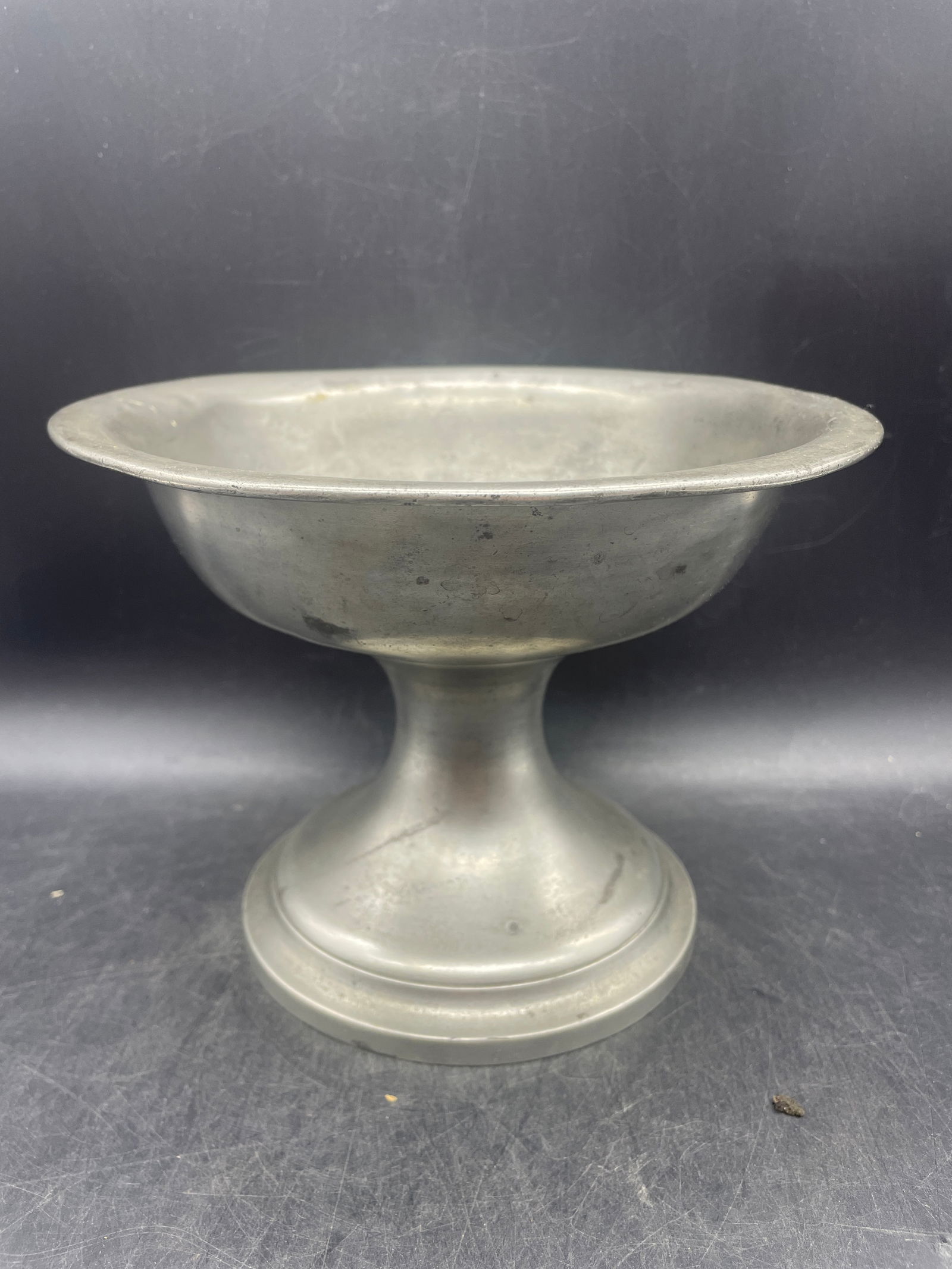 C 1840'-90's AMERICAN PEWTER FOOTED BAPTISMAL BOWL Attb. Leonard Reed & Barton (1 of 8)