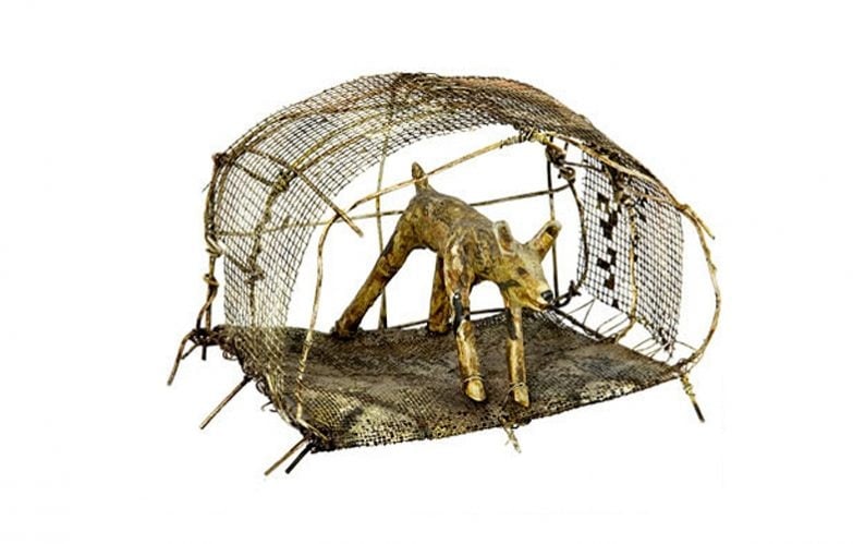 Terry Turrell: Untitled; 2004; Wood, metal mesh, wire and paint.; 4.75″ x 7.25″ x 5″; Turrell was born in 1946 in rural Idaho, and traveled to San Francisco and then Seattle to find his niche in th