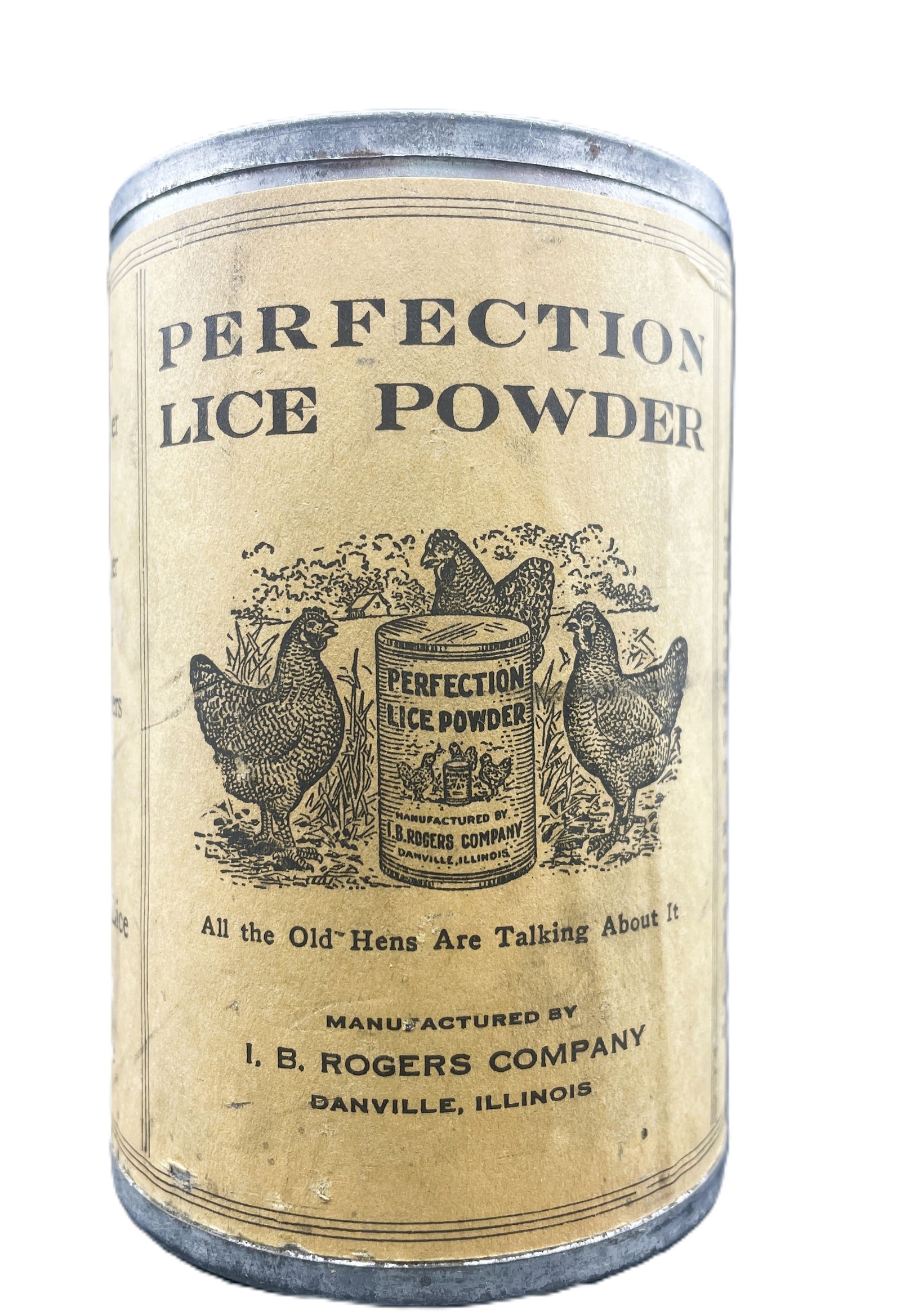 Scarce C 1880 PERFECTION LICE POWDER 12 oz PAPER LABEL CAN SIGN FARM CHICKEN NOS: Title: Scarce C 1880 PERFECTION LICE POWDER 12 oz PAPER LABEL CAN SIGN FARM CHICKEN NOS Date/Period: approx late 1800's-early 1900's Dimension: approx 4 x 2.5 12 oz Material: paper label Additional In