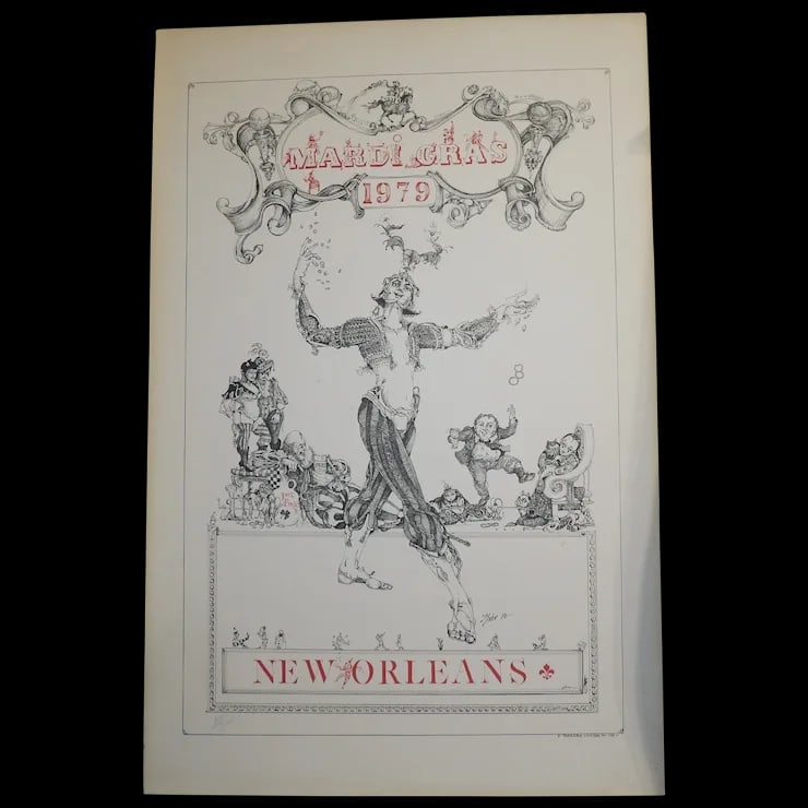 1979 Mardi Gras Poster Signed and Numbered by Julie Kahn (1 of 10)