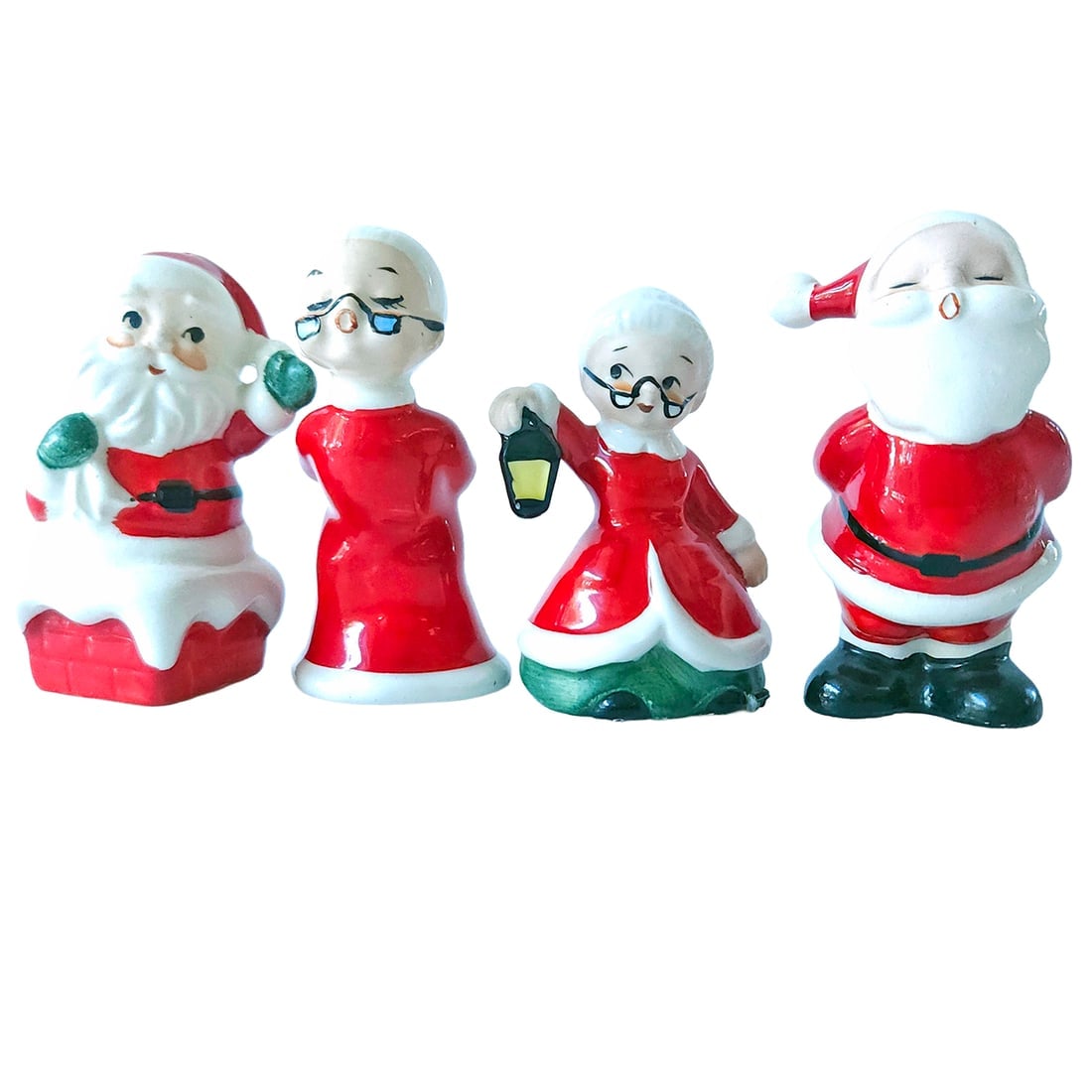 Vintage Mr & Mrs Santa Claus Salt & Pepper Shakers: Title: Vintage Mr & Mrs Santa Claus Salt & Pepper Shakers Description: 2 pair of Vintage Mr & Mrs Santa Claus Salt & Pepper Shakers Mr & Mrs Santa Claus Salt & Pepper Shakers Not marked but assumed to