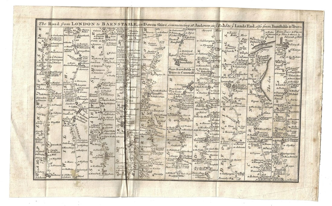1775 English Road Map London to Barnstable Truro (1 of 1)