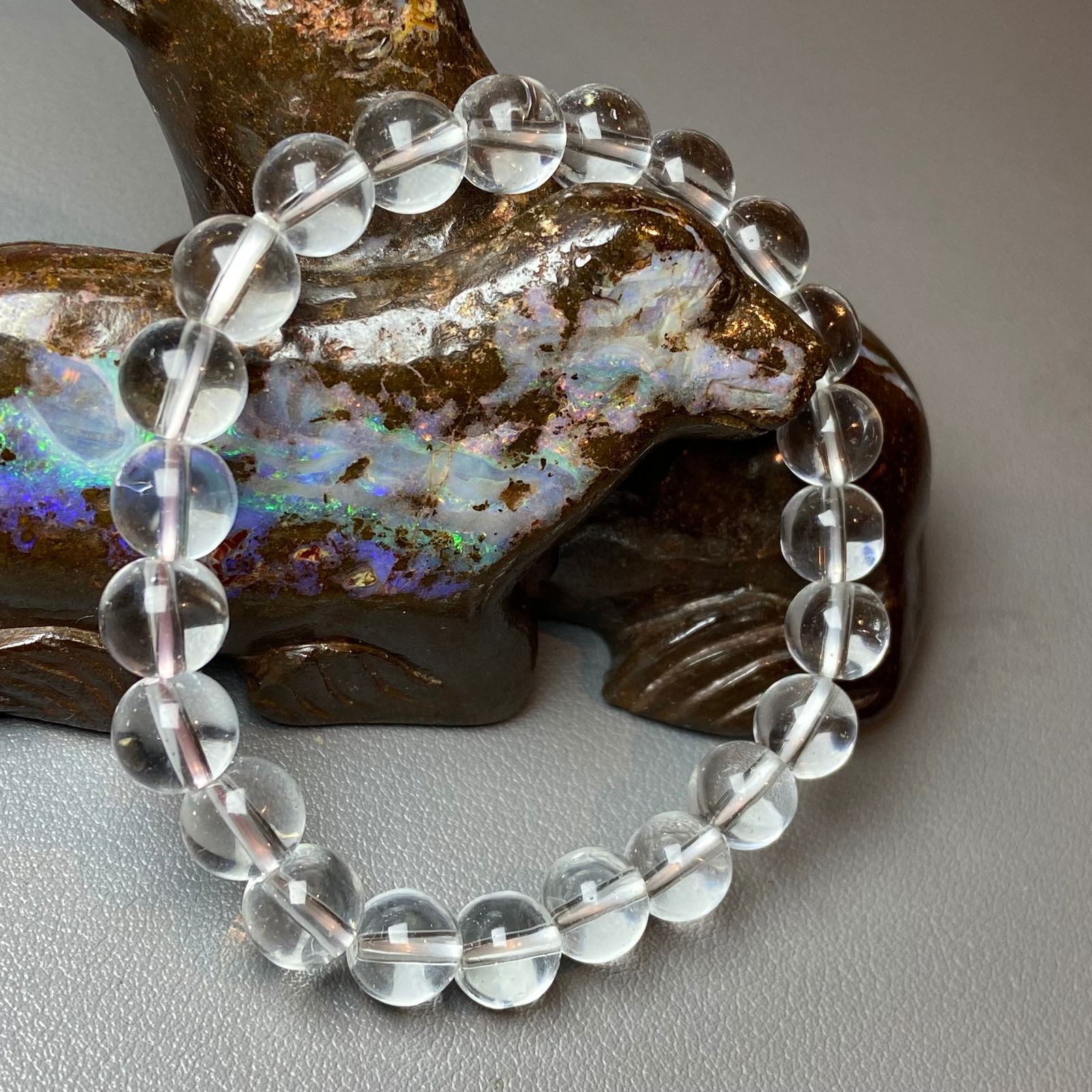 5A+ Rock Crystal Beads Bracelet: Title: 5A+ Rock Crystal Beads Bracelet Description:Indulge in pure elegance with our 5A+ Rock Crystal Beads Bracelet. Meticulously crafted from the highest-grade crystal, each bead reflects unparallel