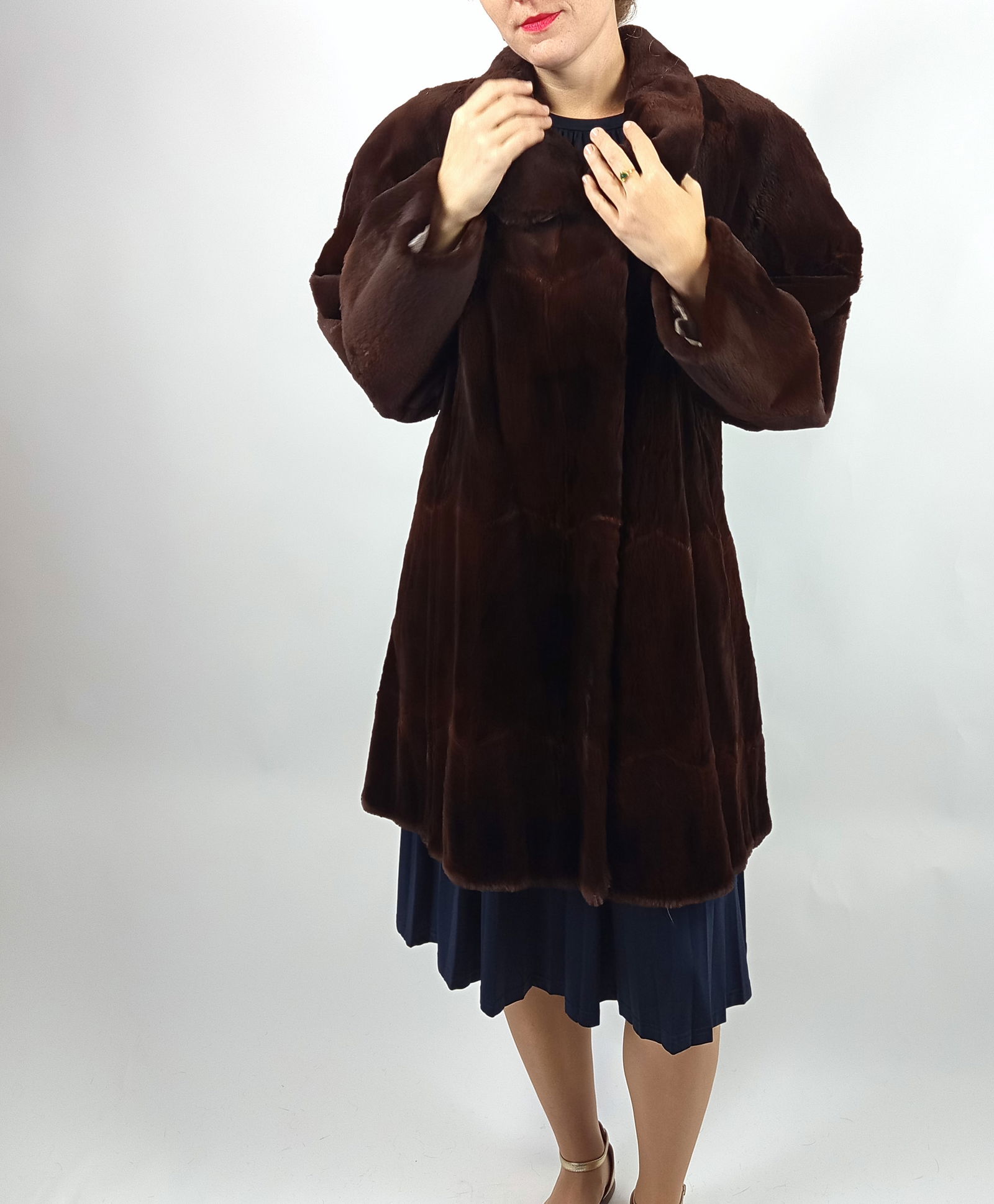 BROWN SHEARED LAPIN FUR JACKET EU: XL ; US: 20 (1 of 11)