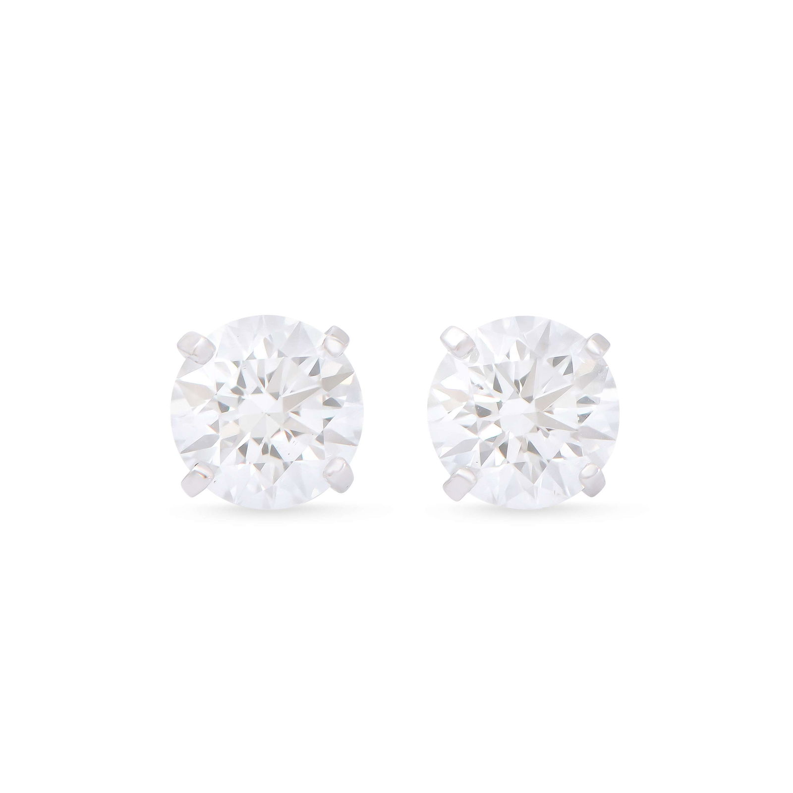 1.15 TCW IGI Certified Lab Grown Diamonds 14K WG Designer Studs Earring