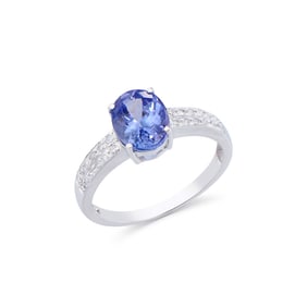 1.95 CTS CERTIFIED DIAMONDS & TANZANITE 14K WHITE GOLD DESIGNER RING SIZE 7.5