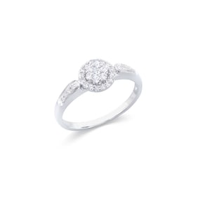 0.27 CTS CERTIFIED DIAMONDS 14K WHITE GOLD DESIGNER RING SIZE 7.5