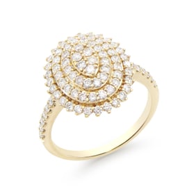 1.15 CTS CERTIFIED DIAMONDS 14K YELLOW GOLD DESIGNER RING SIZE 7.5