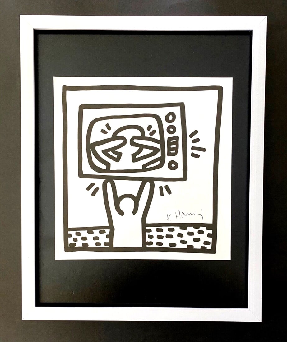Keith Haring | Vibrant & Iconic Print Signed Mounted & Framed 14x11 Buy it Now! (1 of 2)