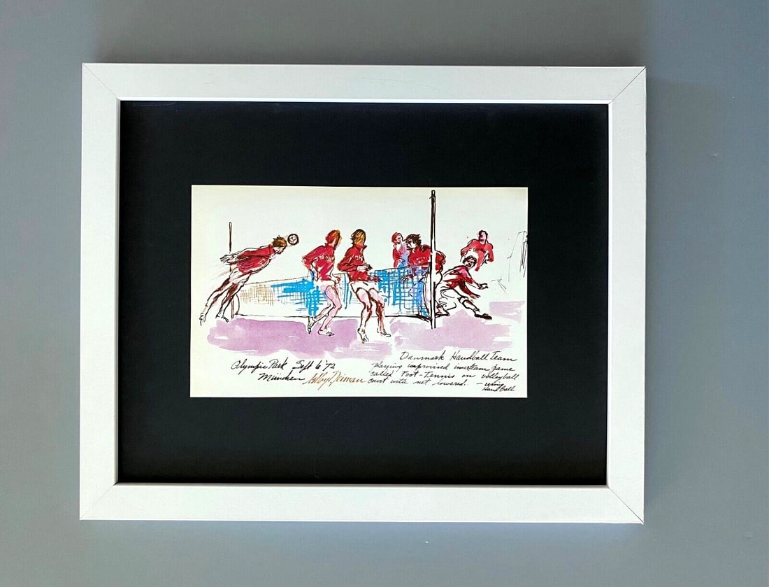 LeRoy Neiman + MUNICH OLYMPICS + Set of 5 1974 Signed Pop Prints Art Framed LS (1 of 10)