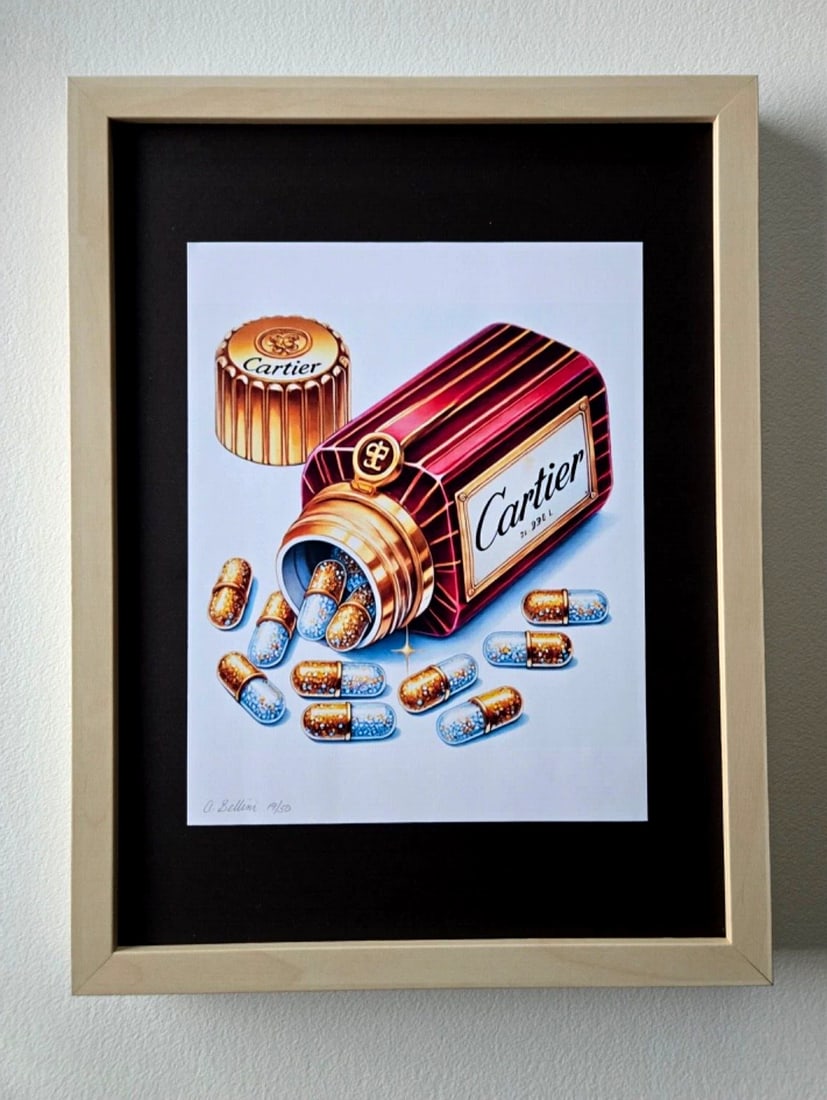 Chiara Bellini + "Cartier Comfort Pills" Original Hand Signed Print Ltd Ed ✅ COA (1 of 4)