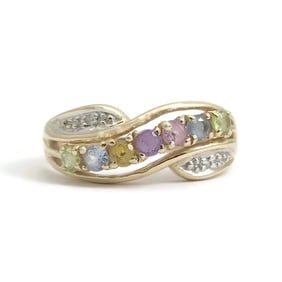 Vintage Peridot Topaz Citrine Multicolored Gemstone Ring 14K Yellow Gold 3.71 Gr