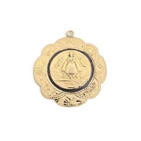 Vintage Master of Andre Madonna Religious Pendant Charm 18K Yellow Gold, 3.59 Gr