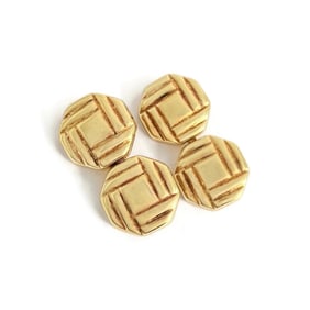 Vintage Geometric Octagon Cufflinks 18K Yellow Gold, 5.78 Grams