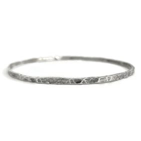 Vintage Large Hammered Bangle Bracelet 925 Sterling Silver, 9.15 Grams