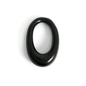 Vintage 1960's Mod Black Lucite Oval Necklace Pendant, 5.87 Grams