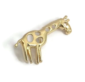 Vintage Giraffe Animal Necklace Pendant 12K Yellow Gold, 3.77 Grams