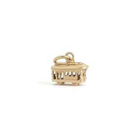 Vintage San Francisco Trolly Car Charm 14K Yellow Gold, 1.81 Grams