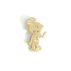 Vintage Smurf Pendant Charm 14K Yellow Gold, .62 Grams