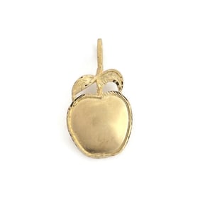 Vintage 1960's Apple Pendant Charm 14K Yellow Gold, 2.36 Grams