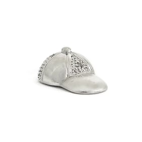 Vintage Diamond Ball Cap Hat Charm 14K White Gold, 1.88 Grams