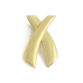 Vintage X Necklace Pendant 14K Yellow Gold, 6.57 Gr