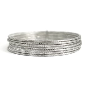 Vintage Stackable Bangle Bracelet Set Sterling Silver, 14.77 Grams
