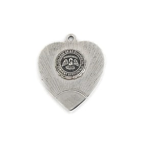 Vintage College of St Elizabeth Heart Charm Pendant Sterling Silver, 3.18 Grams
