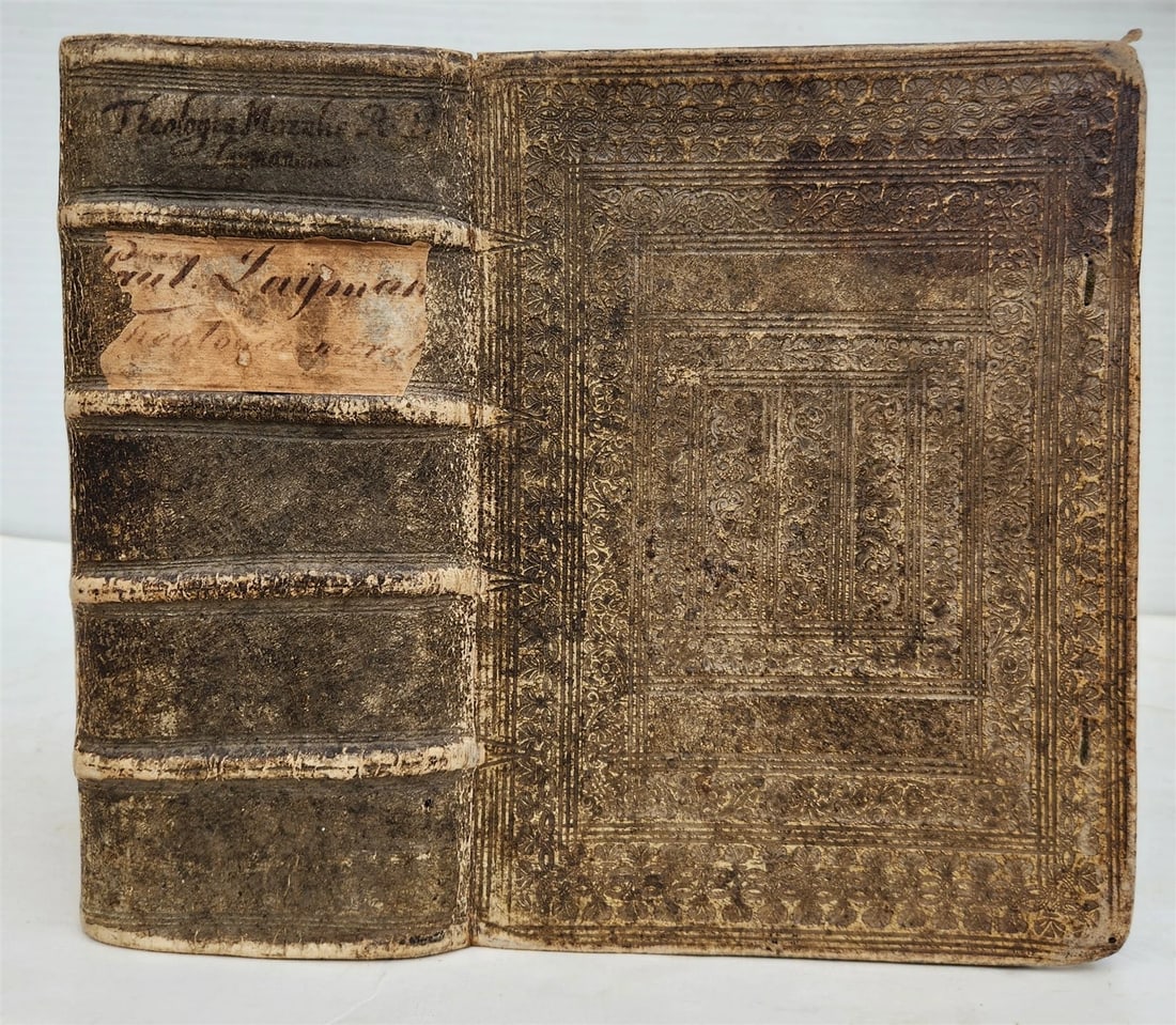 1626 THEOLOGY AGAINST WITCH TRIALS by LAYMANN antique PIGSKIN BINDING 17th cent. (1 of 15)