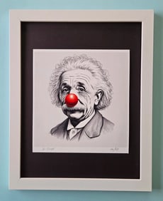 AIDAN FLUX | Hand Signed Authentic LtdED Print Framed Albert Einstein with COA