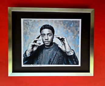 ALEXANDER DULAC | CHADWICK BOSEMAN Hand Signed Authentic Print Edition of 10 COA